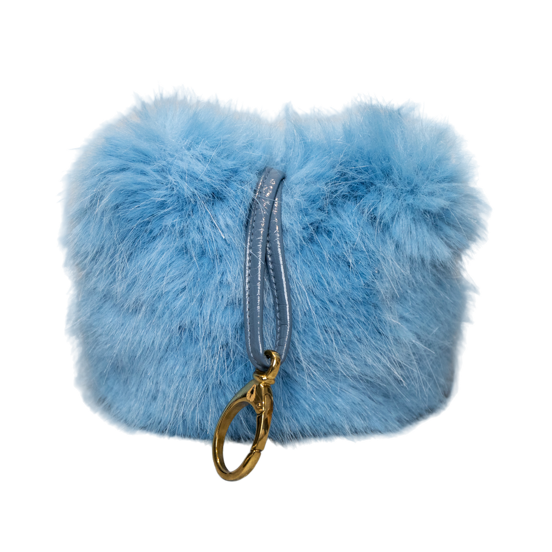 NN Blue fur pendant with carabiner hook