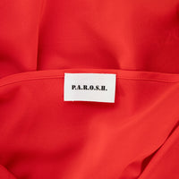 PAROSH Patterned summer dress with a belt