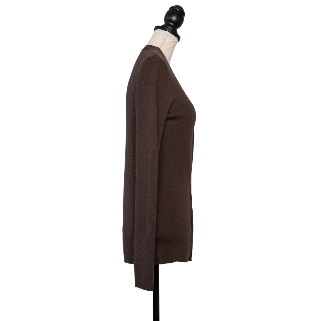 Prada Dark brown slim fit cashmere cardigan