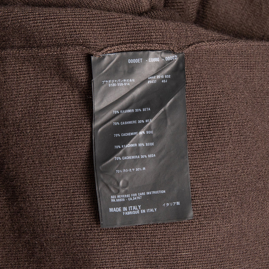 Prada Dark brown slim fit cashmere cardigan