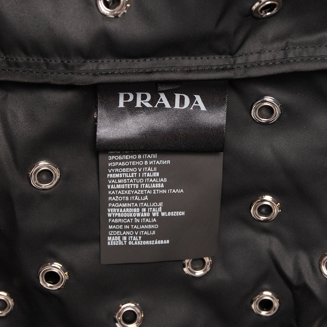 Prada Wide-cut coat with stylish eyelets