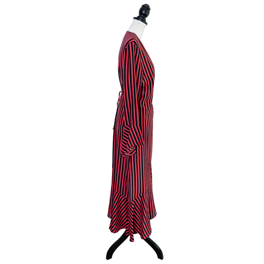 Rixo striped wrap dress