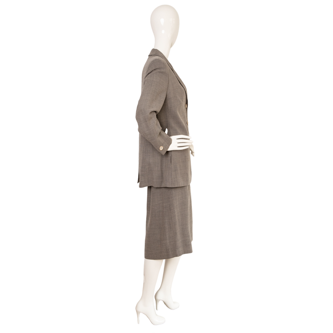 Roberto Quaglia wool pants suit with matching skirt
