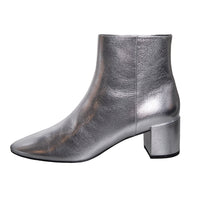 Saint Laurent Loulou ankle boots in silver leather