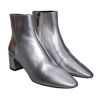 Saint Laurent Loulou ankle boots in silver leather