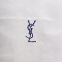 Saint Laurent vintage silk scarf with fringes and embroidered YSL logo