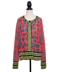 Tsumori Chisato Bunte Jacke mit Lochspitzendetails