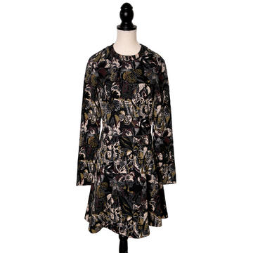 Valentino long sleeve cocktail dress with floral butterfly print