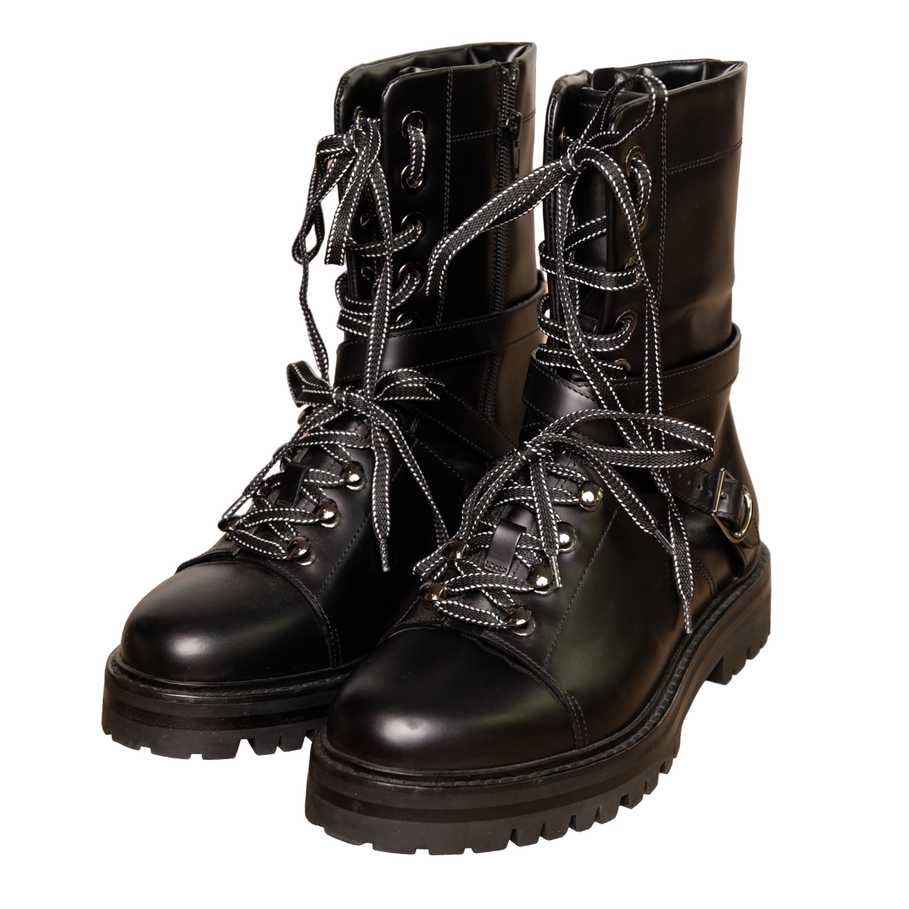 Valentino Geschnurte Combat Boots aus Kalbsleder