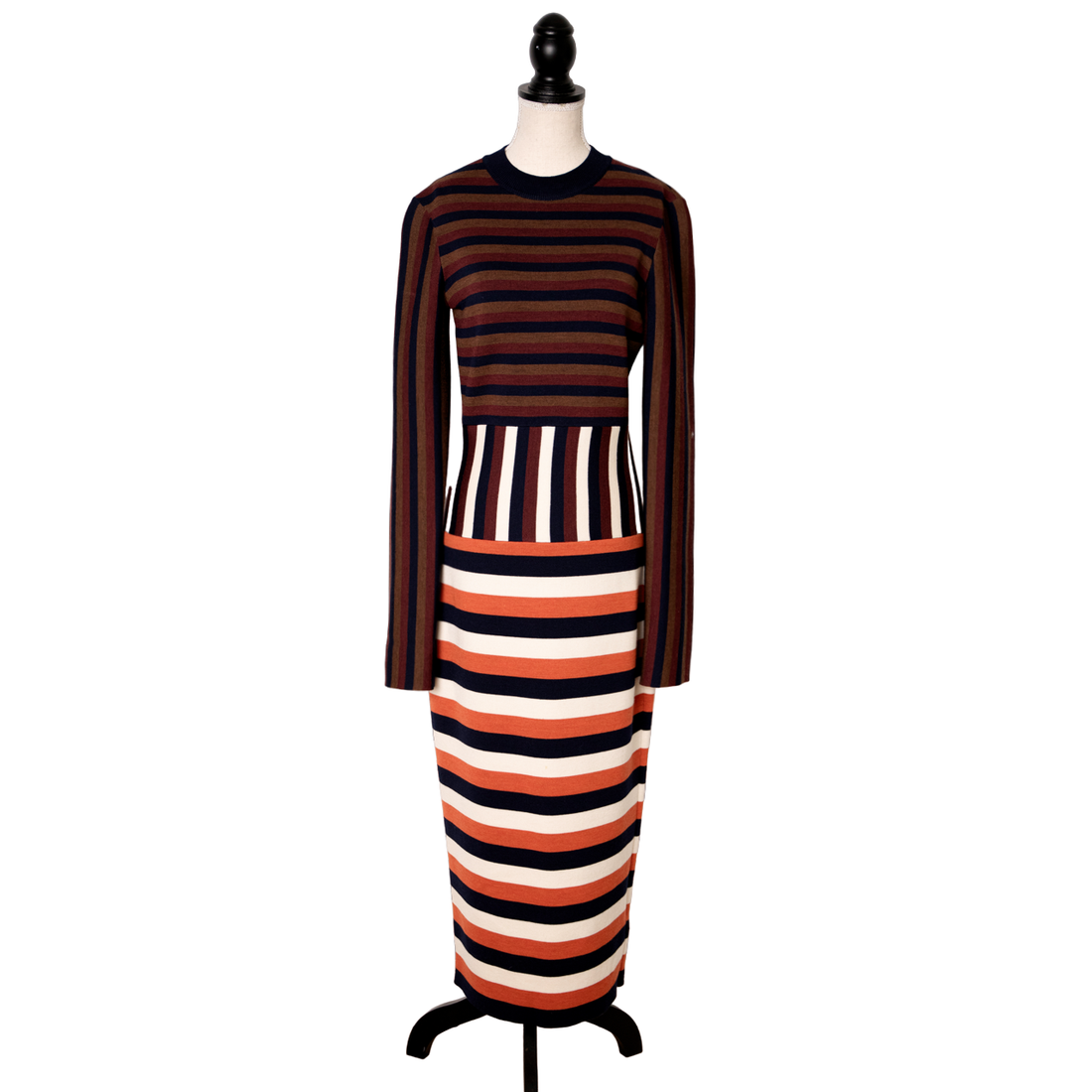 Victoria Beckham striped wool midi dress