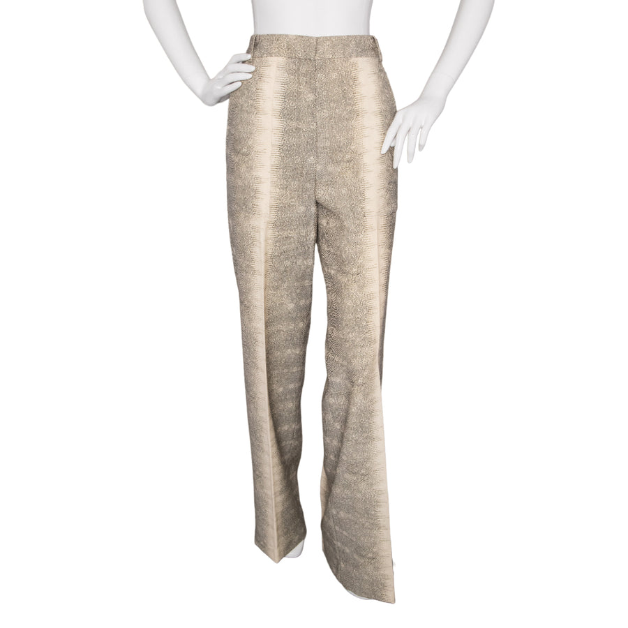 Chloé Straight-cut pleated trousers in a lizard print
