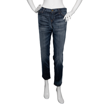 Current/Elliot Blaue "The Crop Skinny" Jeans im Distressed Look