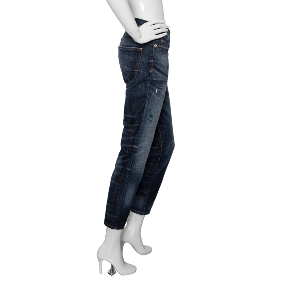 Current/Elliot Blue "The Crop Skinny" jeans in a distressed look