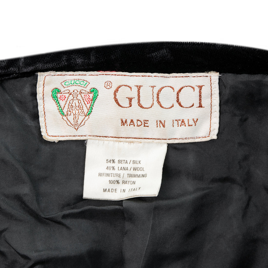 Gucci Schwarzer Vintage Abendblazer mit Samtdetails