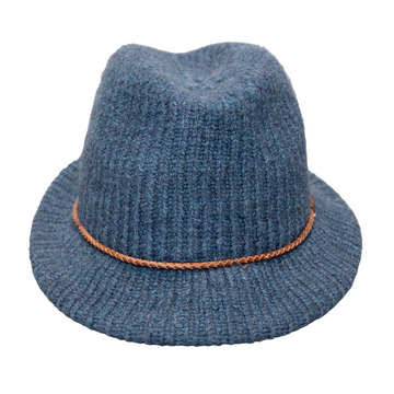 Jacob Cohen Knitted Trilby Hat with Leather Band