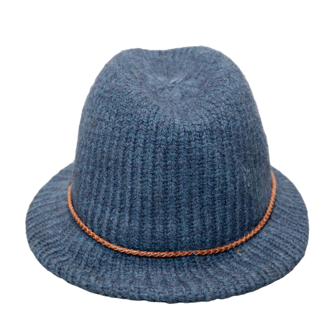 Jacob Cohen Knitted Trilby Hat with Leather Band