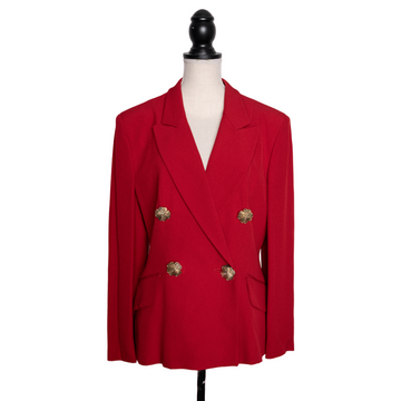 Moschino Cheap and Chic Red vintage blazer with unusual signature buttons