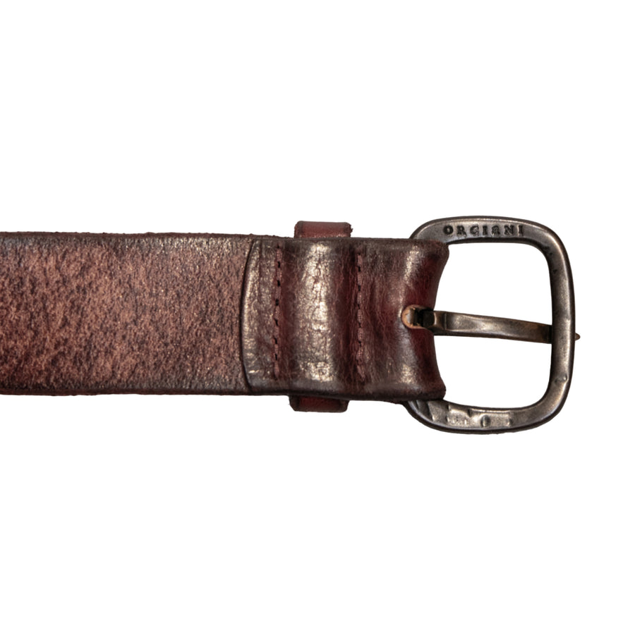 Orciani Bordeaux colored belt with a used look