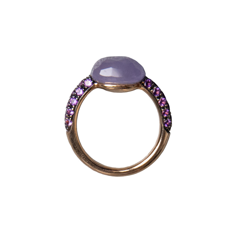 Pomellato Nudo Ring aus 18kt Roségold mit Amethyst und Jade