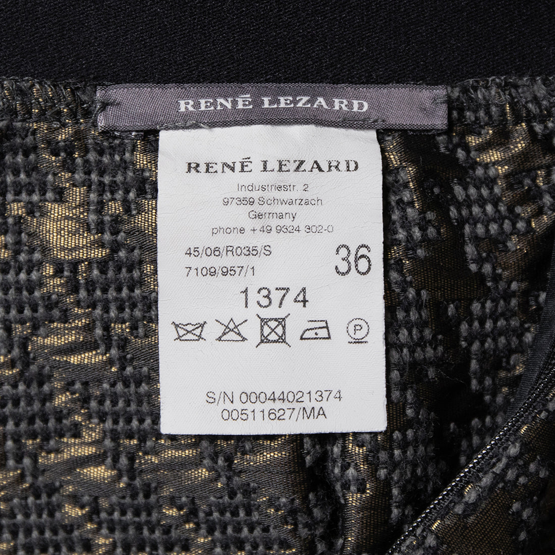 René Lezard Schimmernder ausgestellter Rock in Tweed-Optik