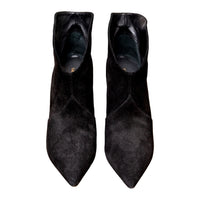 Saint Laurent lace stiletto ankle boots in suede