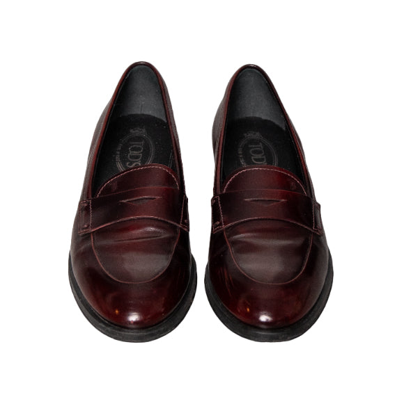 Tod's Classic Penny Loafers in Bordeaux