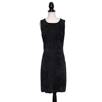 Zinga sheath dress in black suede