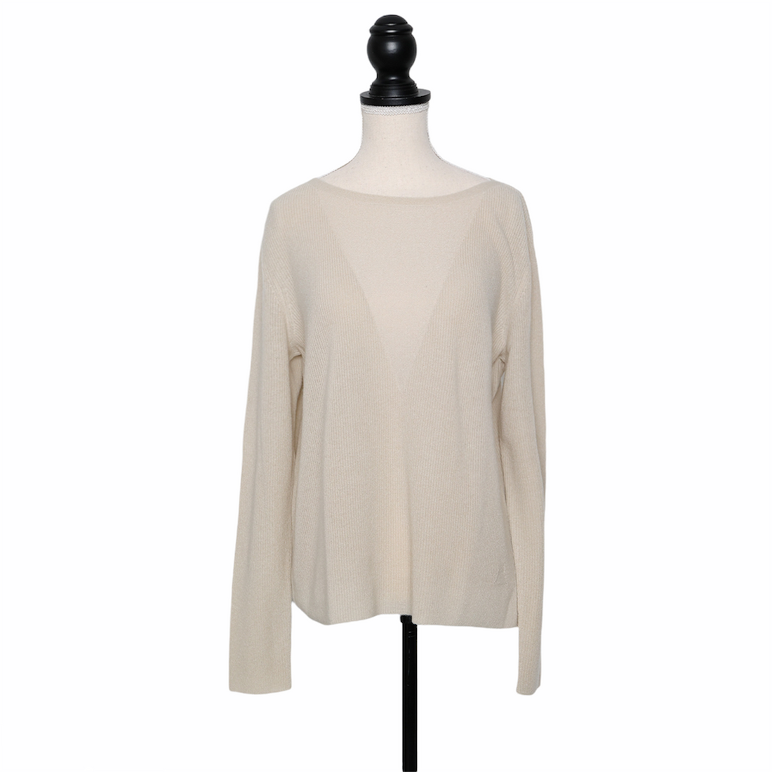 Akris rib knit crew neck sweater with long sleeves