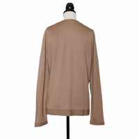 Akris cashmere and silk crew neck sweater with long sleeves - camel