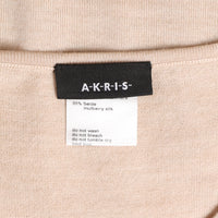 Akris cashmere and silk crew neck sweater with long sleeves - beige