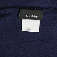 Akris cashmere and silk crew neck sweater with short sleeves - dark blue