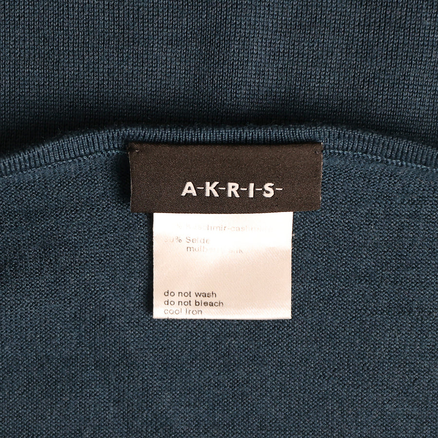 Akris cashmere and silk crew neck sweater with long sleeves - Teal