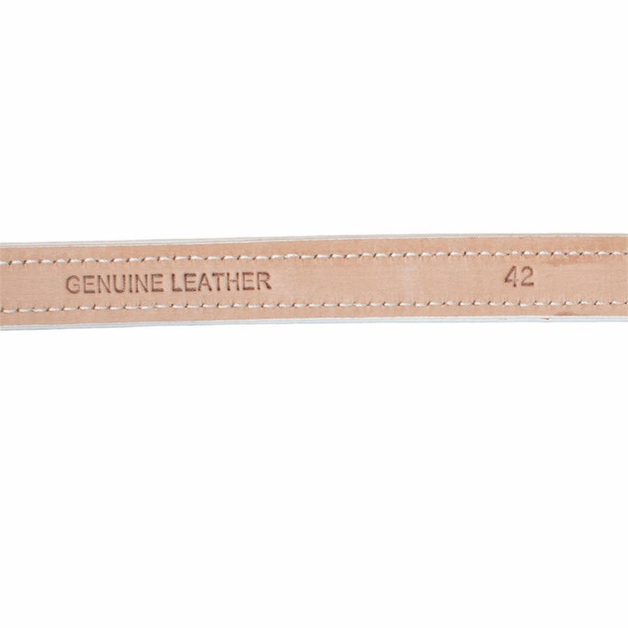 Akris Slim Leather Belt with Trapeze Buckle - Cream