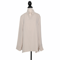 Akris silk blouse with a stand-up collar and a zip closure
