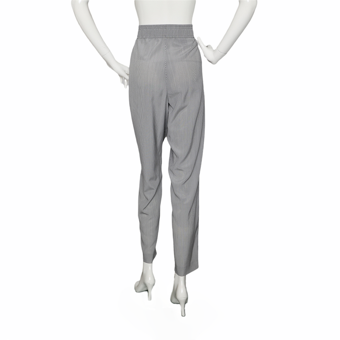 Akris wide silk pants with pinstripe and stretch waistband