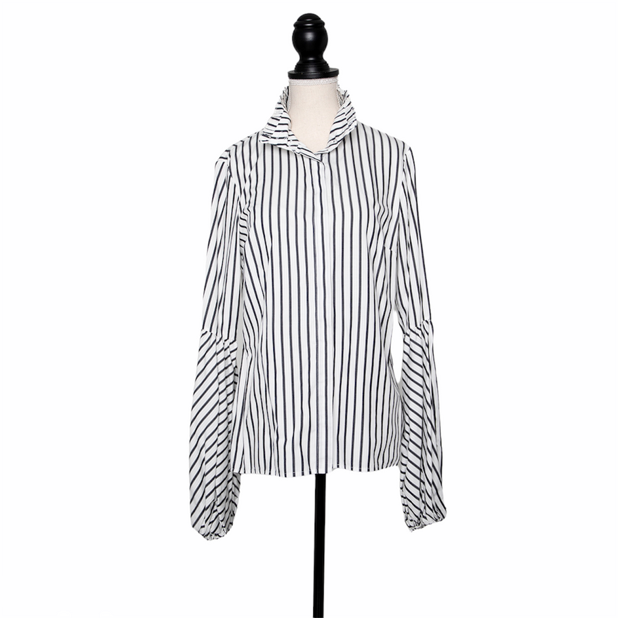 Caroline Constas blouse with puff sleeves