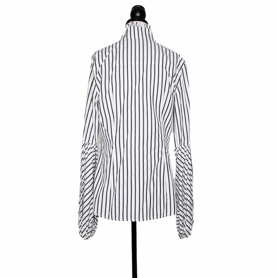Caroline Constas blouse with puff sleeves