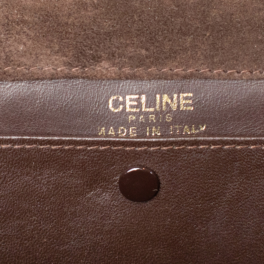 Celine Braune Vintage Pouchette aus Wildleder