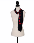 Celine Black silk scarf with carriage print