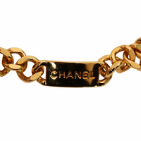 Chanel gold link belt with logo details