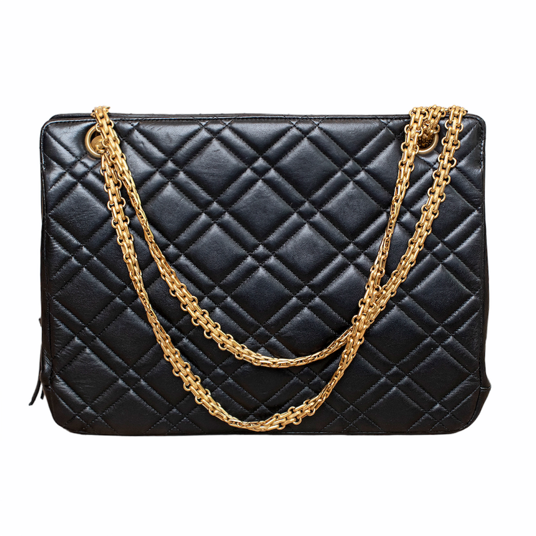 Chanel vintage shoulder bag with zip and removable fabric wallet