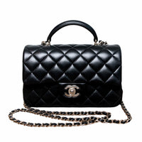 Chanel Klassische Mini Flapbag Rabat mit Griff und CC-Schließe