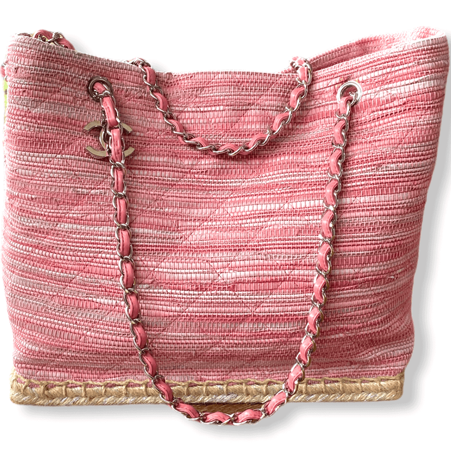 Chanel Saint Tropez quilted tweed beach bag
