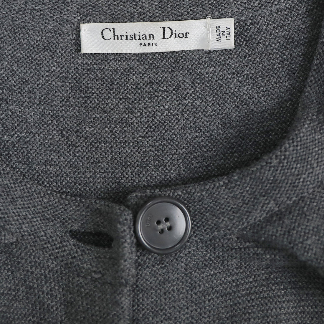 Christian Dior Kragenloser Strickmantel