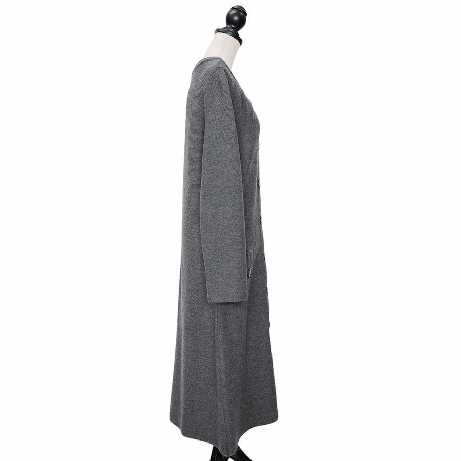 Christian Dior collarless knit coat