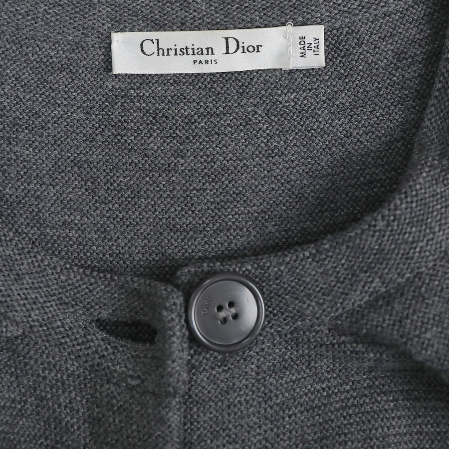 Christian Dior Kragenloser Strickmantel