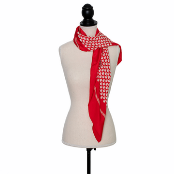 Christian Dior Red silk scarf with floral print