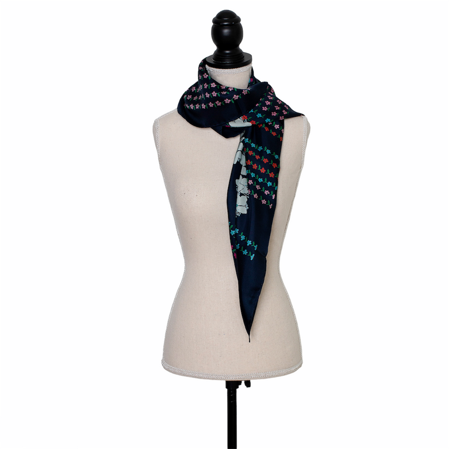 Christian Dior silk scarf with colorful floral print