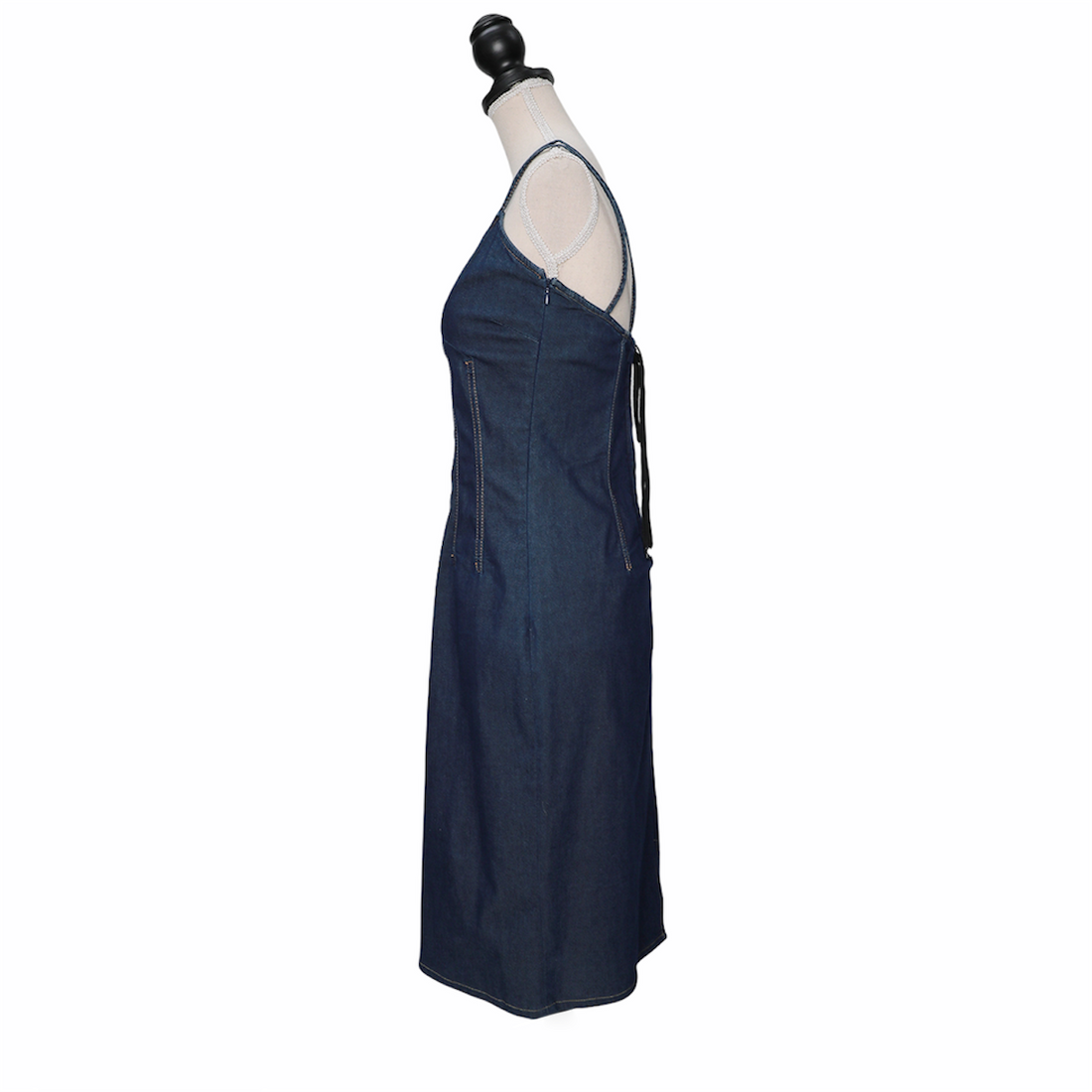 D&amp;G denim corsage dress with lacing details on the back