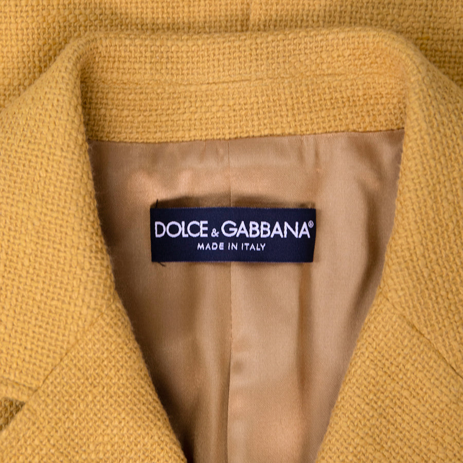 Dolce &amp; Gabbana short coat with crystal decorative buttons